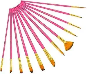 ECLET Art Brush Set for Artists, Painting Brushes Set of 12 Professional Round Pointed Tip Nylon Hair Artist Acrylic Paint Brush for Acrylic/Water Colour/Oil Painting Item 34