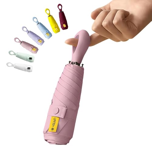 Image of Umbrella, Mini Folding Windproof & Compact UV Umbrella for Sun Protection Rain Windproof Strong Large 3 Fold for Women Handbags,3 Fold for Men Women, Stylish & Compact