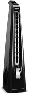 Symphony Surround B BLDC Bladeless Tower Fan For Room | Quiet & Energy-Saving with Remote Control | Touchscreen Control Panel | Low Power Consumption | 1 Year Warranty | Black