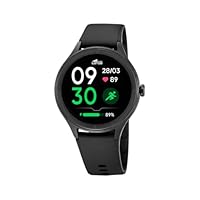 LOTUS Reloj Inteligente Hombre Mujer - Smartwatch Unisex de Caucho Negro - Resistente al Agua IP65 - Voz IA, Control Música, Cuenta Pasos y Calorías, Teléfono, Deportes, Monitor Sueño 50202/1
