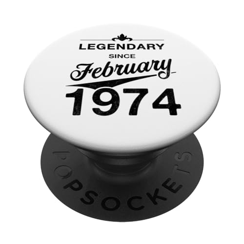 50 cumpleaños Nacido en Febrero de 1974 Vintage 50 años PopSockets PopGrip Intercambiable