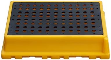 Leakproof Spill Containment Pallet with Drain, Heavy-Duty Anti-Slip Modular Spill Tray for Warehouses & Factories, 68x68x10cm, 1 Piece - Ideal for Safe Liquid Storage