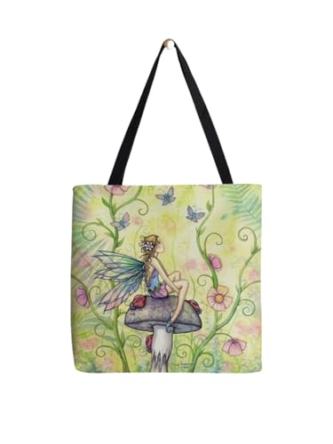 Sac fourre-tout Fée des fleurs grand cabas shopping en tissu