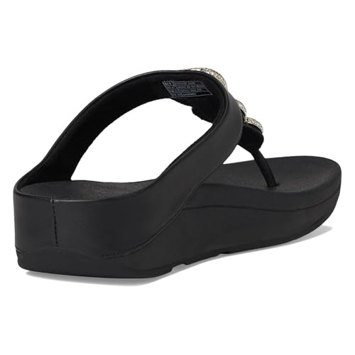 Image of FitFlop Women's Fino Crystal-Chain Leather Toe-Post Sandal