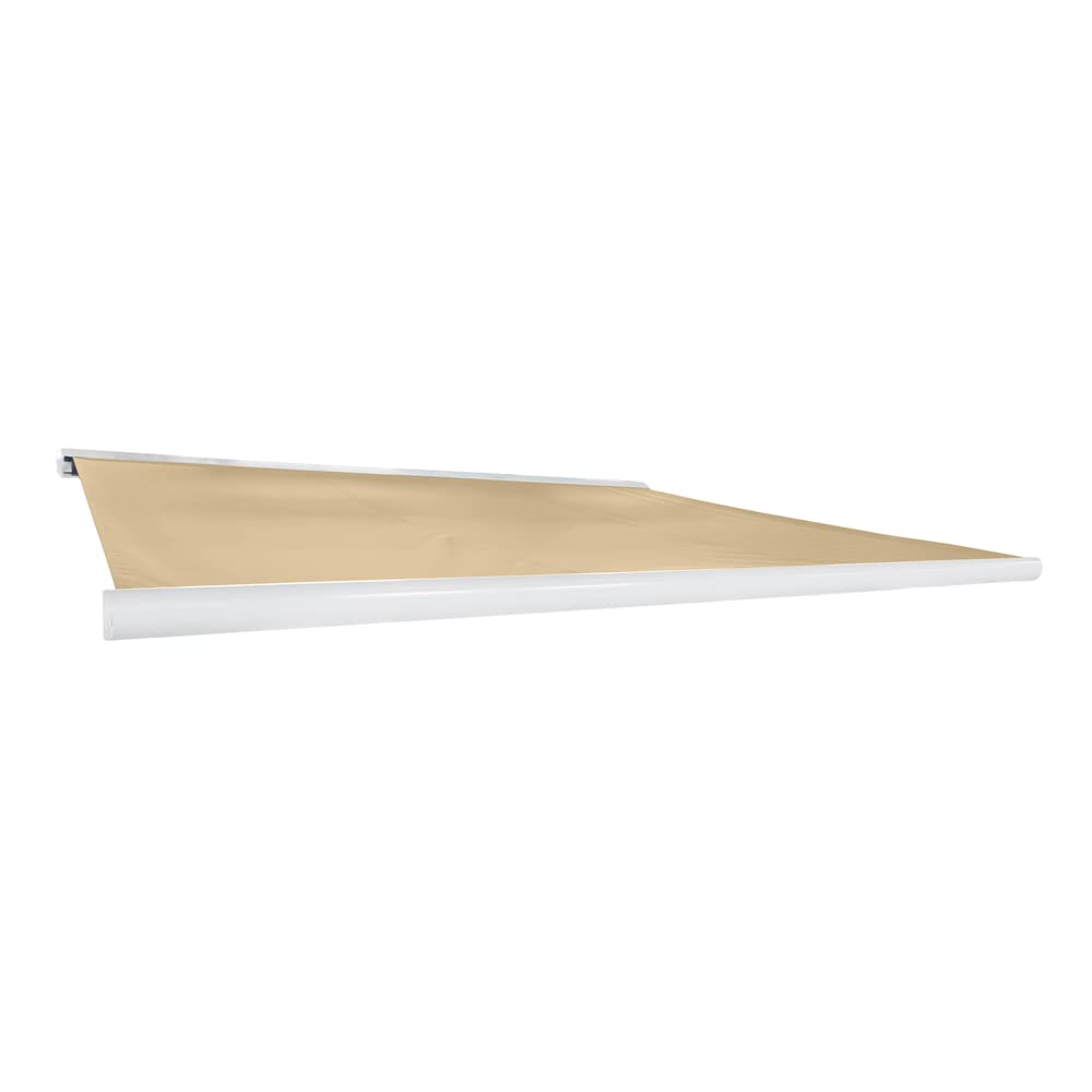 Home Deluxe - Toldo LED cofre completo ELOS - color arena, 350 x 250 cm - incl. sensor de viento y sol, mando a distancia, manivela, material de montaje I Cubierta de patio Protección solar Protección