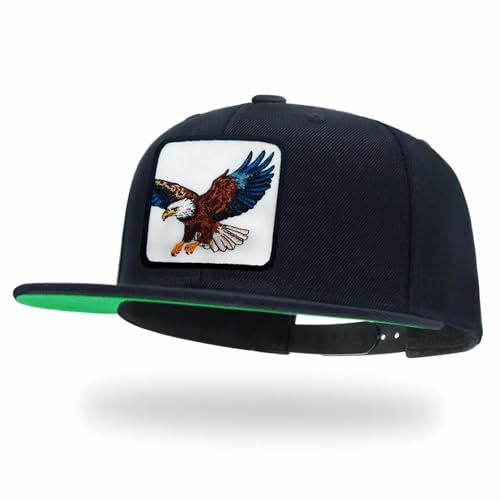 tilgomedal Gorras de béisbol para hombre y mujer, Águila de ala plana Bk, Large/X-Large