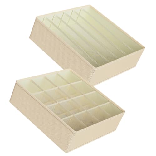 KOCKSHION Organizador Compartimentos Interior de Ropa Oxford de Tela, Beige Resistente Plegable, 6 16 y para Sujetadores para Calcetines, Adecuado para Cajones Hogar