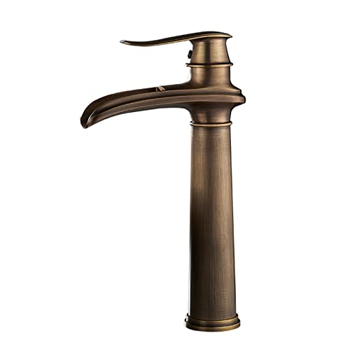 Grifos de baño de latón retro monomando para lavabo de un solo orificio