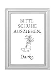 Din A4 Kunstdruck ohne Rahmen - Bitte Schuhe ausziehen - 