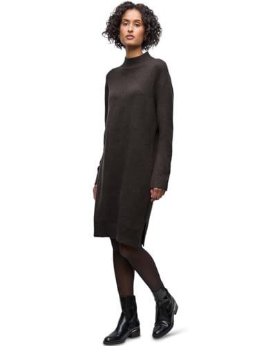Street One Damen 1409032 Midi Strickkleid, Darkest Brown Mel, 40