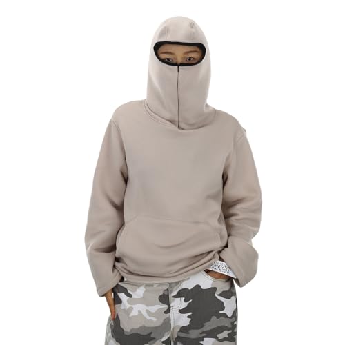 Sweatshirt chaud cagoule ninja pour garçon et fille veste zippée Y2K anti-social