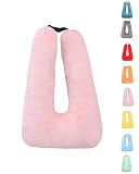 Car Sleeping Pillow Kids, Road Trip Essentials, Soft Neck Pillow Head and Body Support Travel Pillows Cushion for Car Seat Aircraft Travel Headrest and Road Trips (Pink)