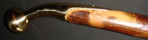 Hickory Hames Cane / Walking Stick Amish Handmade with Favorite Brass Hame Handle Heavy Duty.