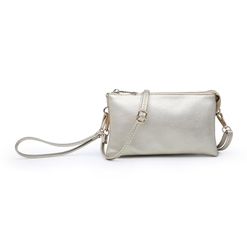 Image of JEN & CO. Riley Small Crossbody Bags Vegan Leather Wristlet Wallets Clutch Purses Shoulder Handbag for Women