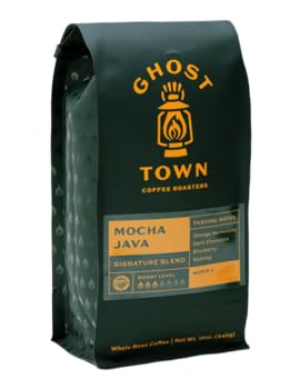 Ghost Town Coffee Roasters "Mocha Java" Medium Roasted Whole Bean Coffee - 12 Ounce Bag