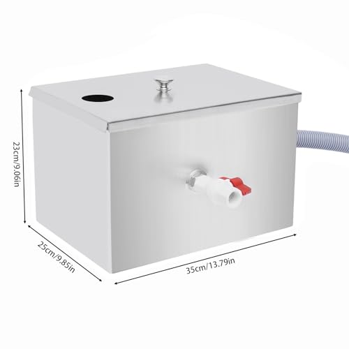 Ddyook Commercial Grease Trap Interceptor, Under Sink Grease Trap Stainless Steel Interceptor Top Inlet With Drainage Pipe And Lid For Restaurant Home Kitchen Tools thumb #7