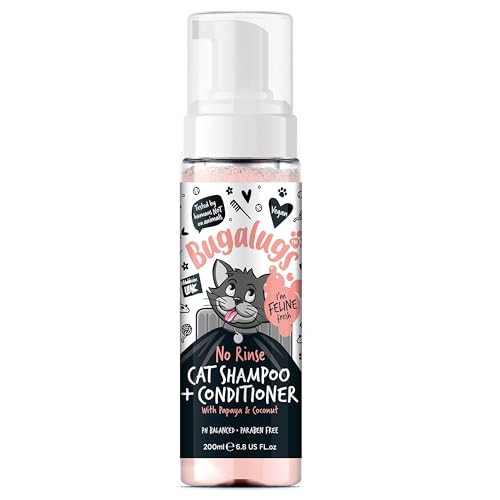 Bugalugs No Rinse Cat Shampoo & Conditioner with Papaya & Coconut. Brush through