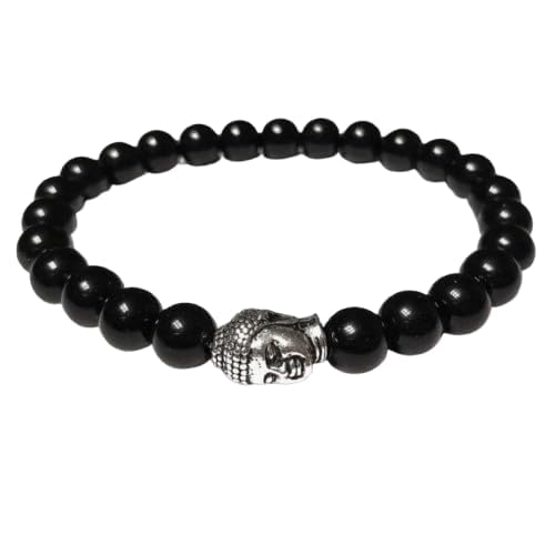 Buddha Natural Crystal Healing Gemstone Chakra Bracelet Charm Jewelry for Men & Women, Bead Size 8 mm,(PAck of 1)