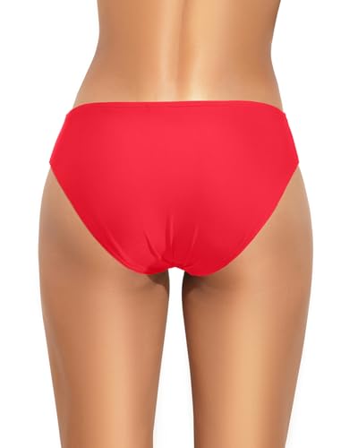 Image of Women Bikini Bottom Full Coverage Bathing Suit Bottoms Swimsuit Bottom | Low Waist Design, Side Strap Cutout, Full Rear Coverage, Secure Fit, Soft Breathable Fabric