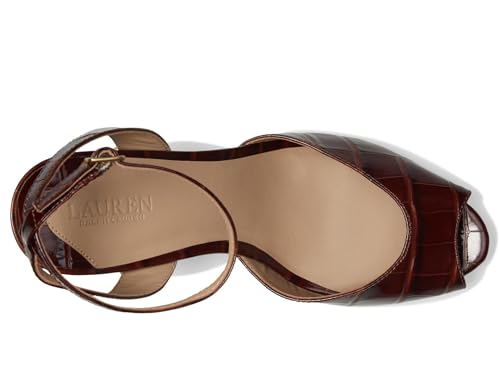 Image of Lauren Ralph Lauren Women's Kyla Crocodile-embossed Leather Sandal