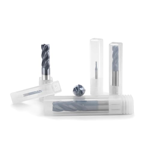Image of 3 /8 Inch HRC55 Square End Mills-4 Flute TiALSiN Coating for Milling Alloy Steels, Hardened Steel, Metal etc.(1 Pcs)
