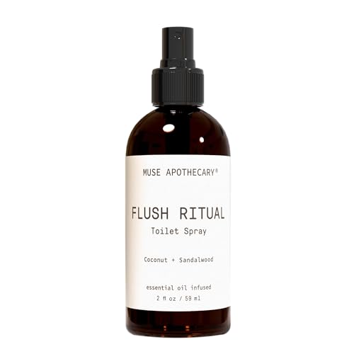 Muse Apothecary Flush Ritual - Aromatic &amp; Refreshing Toilet Spray, Use Before You Go, 2 oz, Infused with Natural Essential Oils - Coconut + Sandalwood