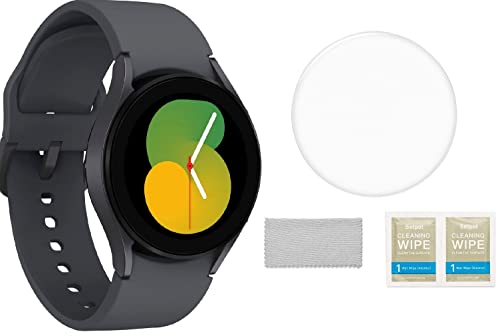 Setpot Samsung Galaxy Watch 5 Smartwatch Protective Bundle Tempered Glass Hd Screen Protector | Health, Fitness, Sleep, Gps, International Version, No Warranty (40Mm Lte, Graphite) #TOP7