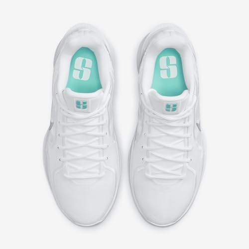 Sabrina 2 Basketball Shoes (FQ2174-101, White/Summit White/Glacier Blue/Metallic Silver) Size 74