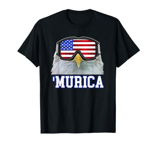 'MURICA American Flag Shirt July 4th Snowboarder USA Fourth T-Shirt
