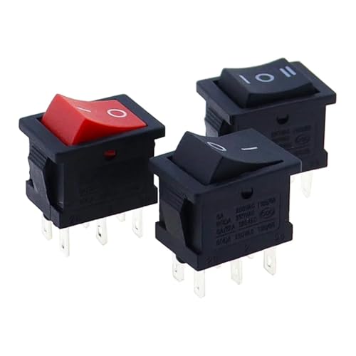 Interruptor ON-OFF-ON DPDT KCD2 de 6 pines con resistencia de 6A y 250V para control estable de potencia