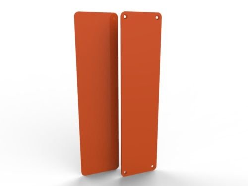 Door Push Finger Plate Protector Acrylic Panel with Screw Holes (300x75mm, Orange)