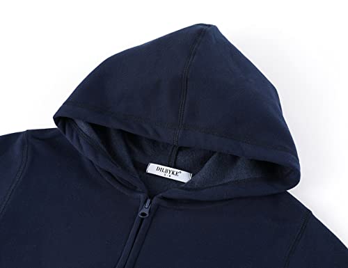 DILBYKE Boys Girls Hoodies Hooded Sweatshirts Solid Fleece Hoodie Classic Full Zipper Top Plush Cotton3