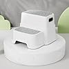 2 Step Stool for Kids Anti Slip Toddler Step Stool Toilet Potty Training Stool with Handles Non Slip Two Step Stool Hepler for Bathroom Kitchen Bedroom Living Room Grey