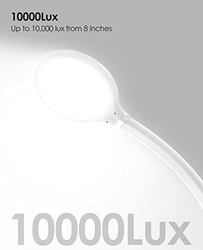 Albina Light Therapy Lamp, 10000Lux, Full Spectrum And Uv-Free Led Therapy Light, Happy Lamp With Flexible Gooseneck And 360°Swivel Base, Clip Lamp With 5 Colors/5 Brightness/Timer/Memory #TOP5