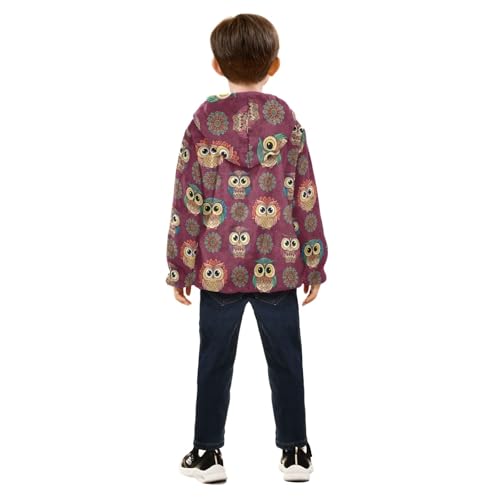 CHIFIGNO Boho Owls Toddler Snow Jacket Soft Winter Jacket for Boy 3T4