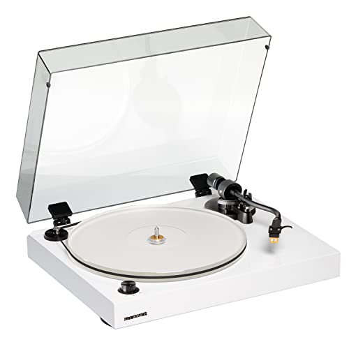 Image of Fluance RT85N Reference High Fidelity Vinyl Turntable Record Player with Nagaoka MP-110 Cartridge, Acrylic Platter, Speed Control Motor High Mass MDF Wood Plinth Vibration Isolation Feet - Piano White