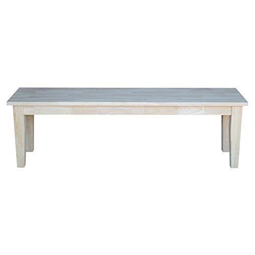 International Concepts Shaker Style Bench, Unfinished #TOP1