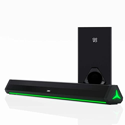 GOVO GOSURROUND 900 | 200W Soundbar | 2.1 Channel Home Theatre | Deep Bass from 6.5” Subwoofer | BT v5.3, HDMI, AUX, USB Connectivity | 4 EQ Modes | Sleek Remote & LED Lights+Display (Platinum Black) view 1