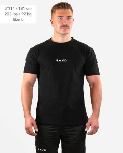 SAVD Christian Performance T-Shirt - Men's Slim Fit Gym Shirt, Faith-Based Activewear with Cross, Premium Cotton Stretch Tee4