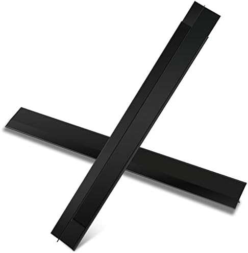 Stove Gap Covers Stainless Steel 2 Packs, 13.77~27.55 Inch Adjustable Heat Resistant Not Sharp Gap Filler Suitable for Even Surface, Easy to Clear Stove Guard Between Stove and Counter (Black)