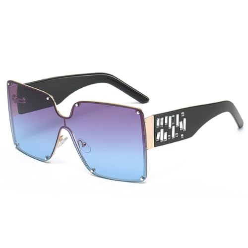Lunettes de soleil carrées à rivets de luxe et style ajouré chic