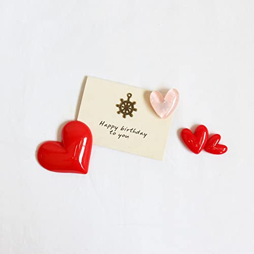 4 imanes decorativos en forma de corazón para nevera miniatura 2