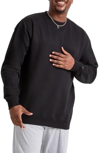 Champion Men's Crewneck Fleece Sweatshirt, Standard Fit, Midweight, C Logo, Available in Regular and Big & Tall, Black - C Logo, 3X-Large - 2