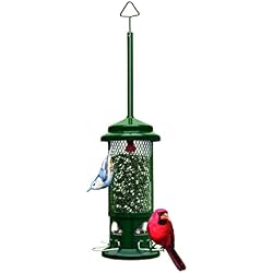 1 of Squirrel Buster Standard Squirrel-proof Bird Feeder w/4 Metal Perches, 1.3-pound Seed Capacity, garden green | Four metal perches, weight-triggered closure, chew-proof design, easy cleaning