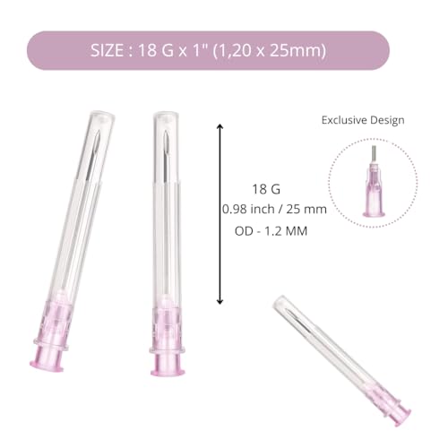 100 Stück 18G x 1\ (25mm) Edelstahl Dosierzubehör für Nachfüllflüssigkeiten,Einzeln verpackt,Nachfüllröhrchen für Industrie,Wissenschaftslabore,für Hobby und Heimwerk,Mehrzweck-Messwerkzeuge
