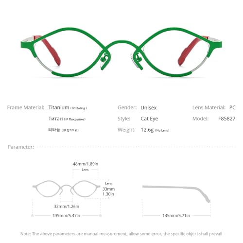 Image of FONEX Colorful Pure Titanium Glasses Frame Women Retro Round Eyeglasses