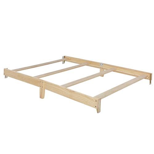 Image of Dream On Me Universal Crib to Full Size Bed Conversion Kit, Solid Wood Bed Rails for Select Convertible Cribs, Strong & Stable Support, Natural