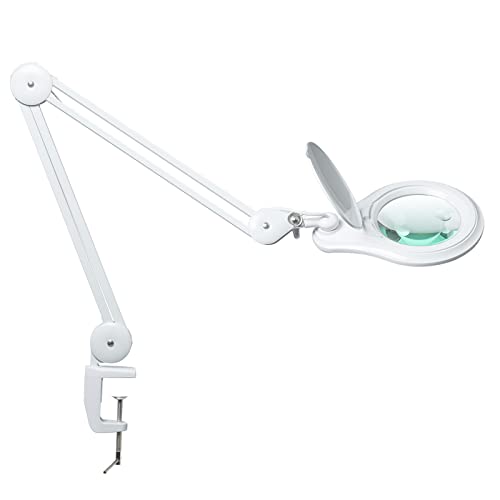 bemelux Bifokal-LED-Lupenleuchte mit Klemme, 14W, 5/20 Dioptrien, 12,7cm Linse, 1200 Lumen dimmbar,...