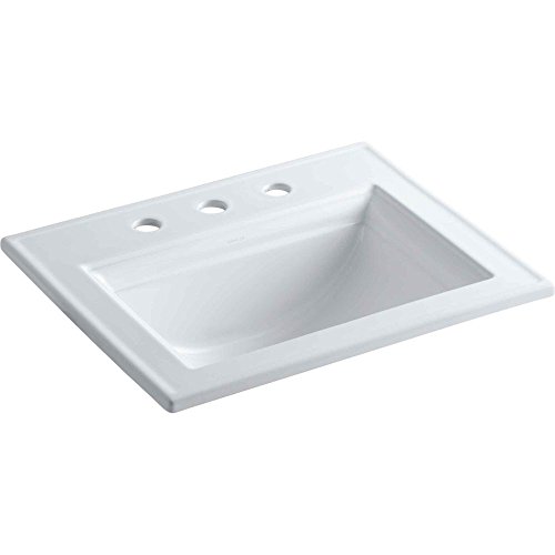 Product Image of the Kohler 2337-8-0 Memoirs® Stately 22-3/4' rectangular drop-in bathroom sink, White