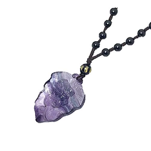 Collier fluorite naturelle un cadeau de couple idéal avec motifs feuilles